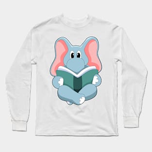 Elephant at Reading with Book Long Sleeve T-Shirt